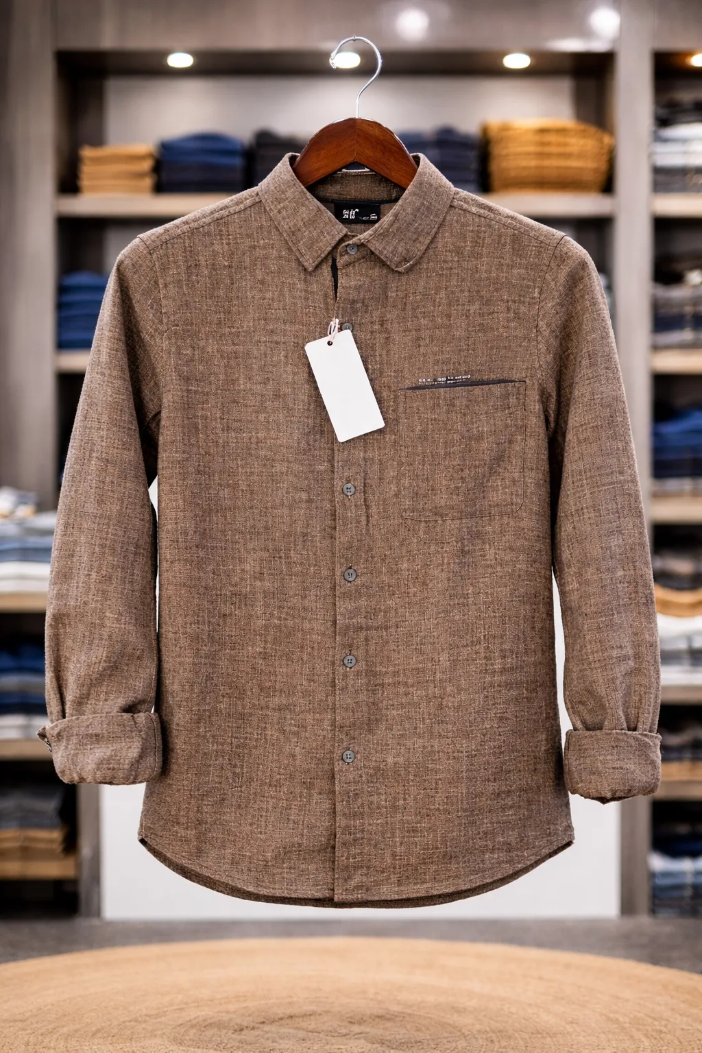 Men's Brown Linen Casual Shirt